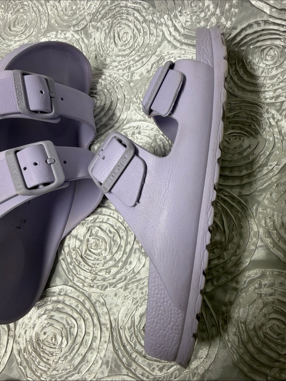 Birkenstock Two-Strap Slide Sandals in Light Lavender - Picture 9 of 16